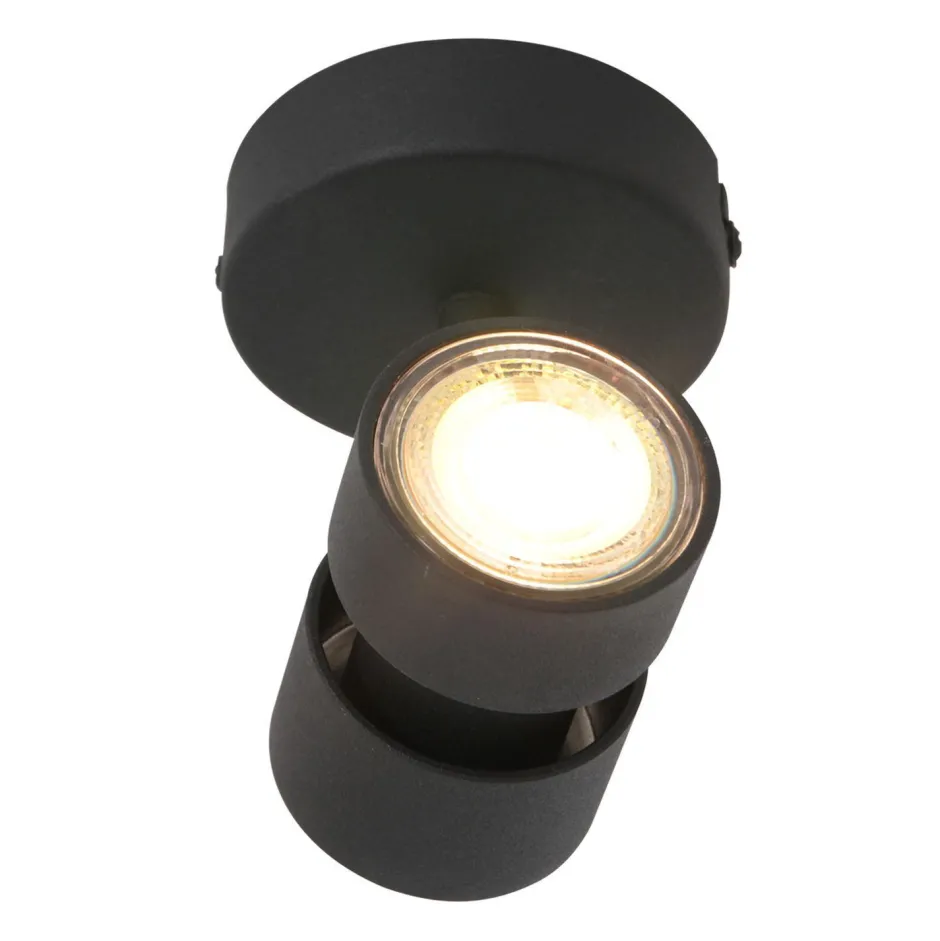 Spots|Badezimmer Lampe*Steinhauer Flexibler Deckenspot Schwarz inkl. GU10 akzentuiert