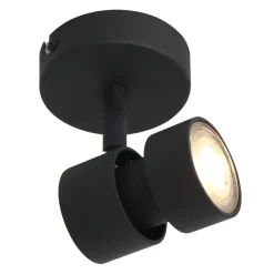 Spots|Badezimmer Lampe*Steinhauer Flexibler Deckenspot Schwarz inkl. GU10 akzentuiert