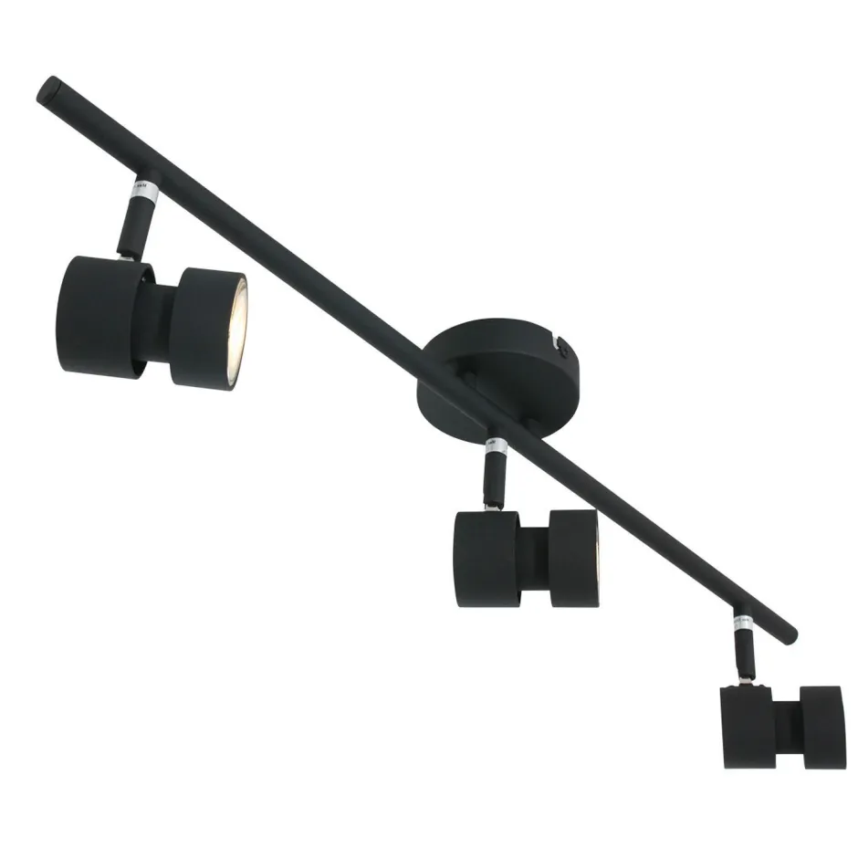 Deckenleuchten|Spots*Steinhauer Flexibler Deckenspot Schwarz inkl. GU10 3-flammig