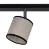 Flurlampen|Bürolampen*Belis Flexibler Deckenspot Stoff Schwarz Beige E14 65 cm lang