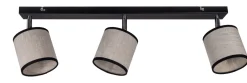 Flurlampen|Bürolampen*Belis Flexibler Deckenspot Stoff Schwarz Beige E14 65 cm lang