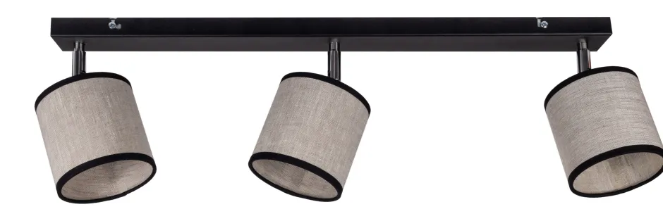 Flurlampen|Bürolampen*Belis Flexibler Deckenspot Stoff Schwarz Beige E14 65 cm lang