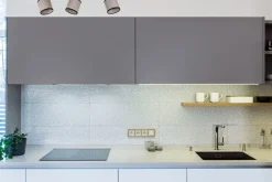 Flurlampen|Bürolampen*Belis Flexibler Deckenspot Stoff Schwarz Beige E14 65 cm lang