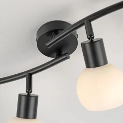 Just Light Flexibler Deckenstrahler Glas Metall inkl E14 3000 K< Flurlampen|Bürolampen