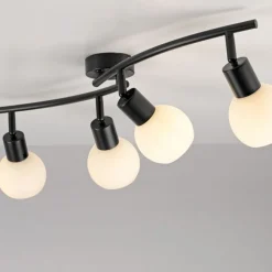 Just Light Flexibler Deckenstrahler Glas Metall inkl E14 3000 K< Flurlampen|Bürolampen