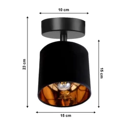 Spots|Flurlampen*Belis Flexibler Deckenstrahler Stoff Metall E27 rund Ø15 cm