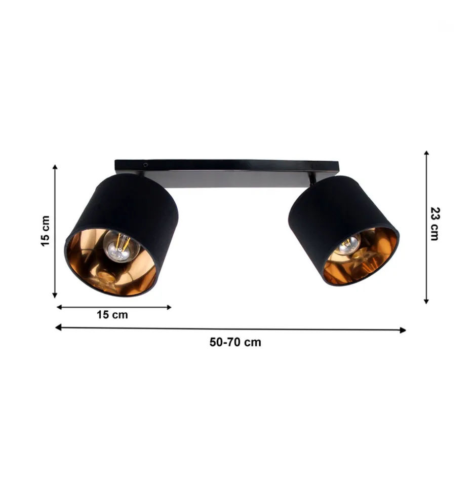 Spots|Flurlampen*Belis Flexibler Deckenstrahler Stoff Metall E27 70 cm lang