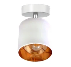 Spots|Flurlampen*Belis Flexibler Deckenstrahler Stoff E27 blendarm Weiß Gold