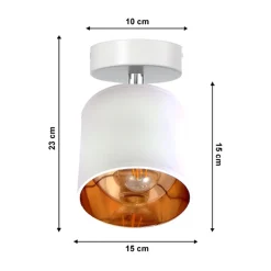 Spots|Flurlampen*Belis Flexibler Deckenstrahler Stoff E27 blendarm Weiß Gold