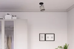 Flurlampen|Bürolampen*Belis Flexibler Deckenstrahler blendarm Stoff E14 B:10 cm