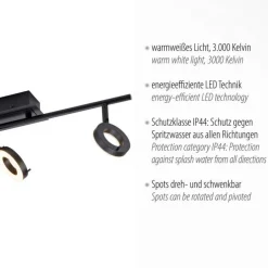 Paul Neuhaus Flexibler LED Deckenspot Anthrazit IP44 67 cm blendarm< Flurlampen|Bürolampen