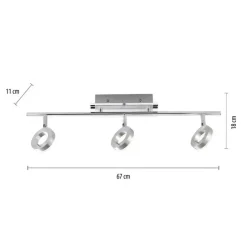 Flurlampen|Bürolampen*Paul Neuhaus Flexibler LED Deckenspot in Aluminium IP44 L:67 cm