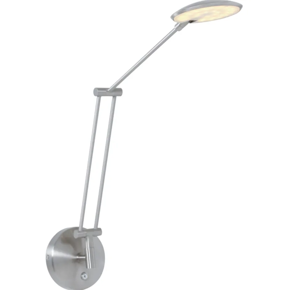 Led Lampen|Spots*Steinhauer Flexibler LED Wandstrahler in Stahl mit Stecker dimmbar
