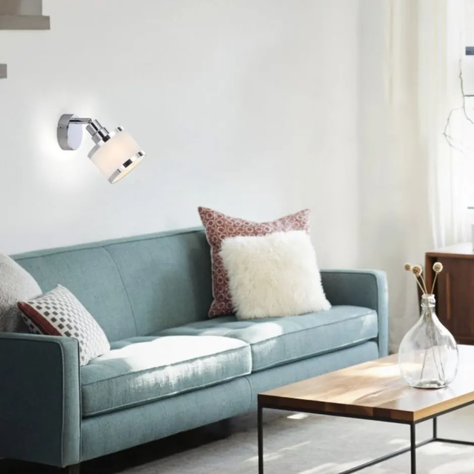 Flurlampen|Bürolampen*Just Light Flexibler Wandstrahler Chrom Metall E14 blendarm