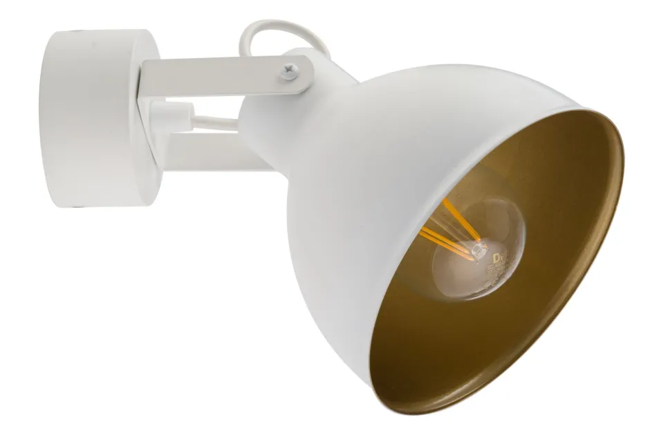 Spots|Wandleuchten*Sigma Flexibler Wandstrahler Industrial Metall Weiß Gold E27