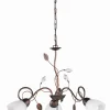 Hängelampen|Bürolampen*Trio Reality Florale Pendelleuchte Metall Glas B:70 cm Rost Antik