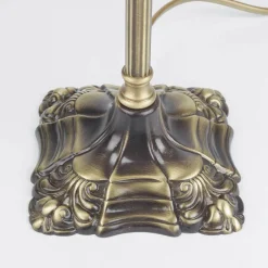 Wohnzimmerlampen|Messinglampen*Giovanni Battista Florale Tischleuchte E14 Abat Weiß