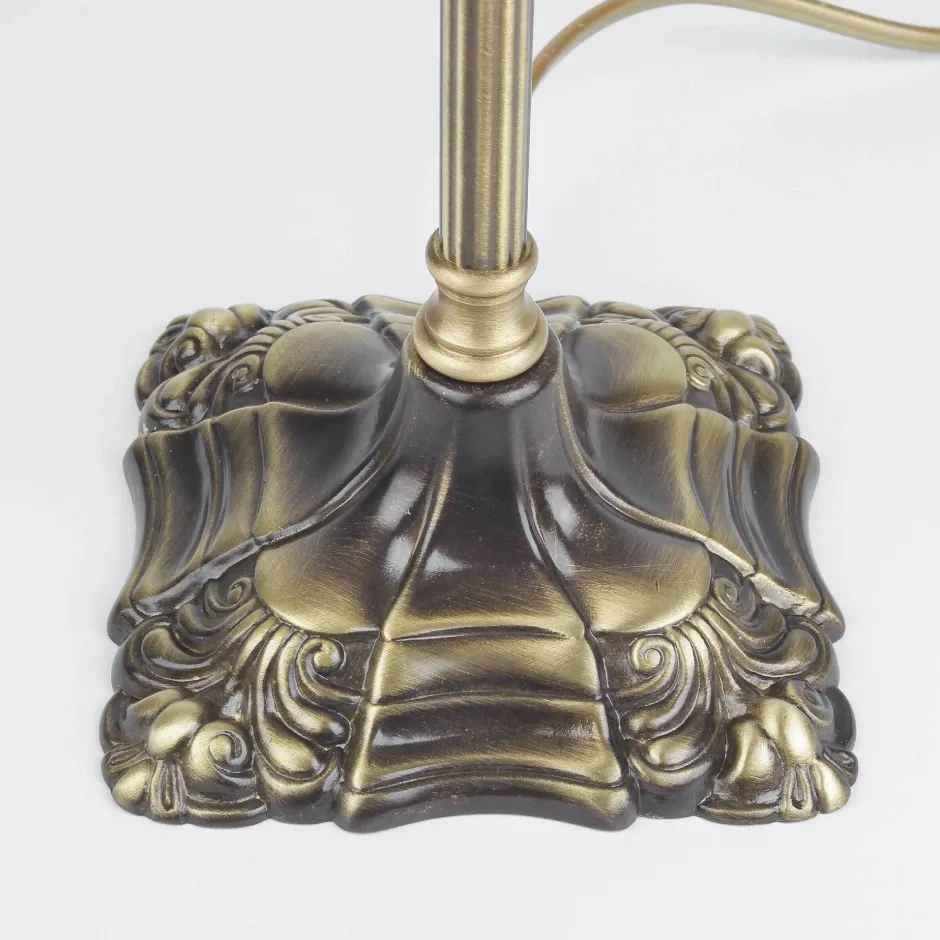 Wohnzimmerlampen|Messinglampen*Giovanni Battista Florale Tischleuchte E14 Abat Weiß