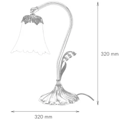 Glaslampen|Metall Lampen*Giovanni Battista Florale Tischleuchte Tischlampe E14