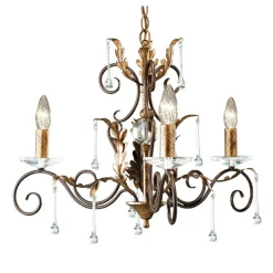 Elstead Funkelnder Kronleuchter GOTICA Kristalle in Bronze Gold< Designerlampen|Kristalllampen