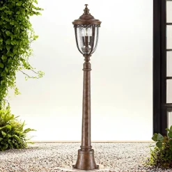 Rustikale Lampen|Vintage Lampen*Elstead Gartenbeleuchtung in Bronze H:118cm Rustikal EDMUND