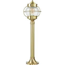 Rustikale Lampen|Metall Lampen*Lido Gartenlampe Messing H:65cm Maritim wetterfest
