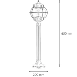 Rustikale Lampen|Metall Lampen*Lido Gartenlampe Messing H:65cm Maritim wetterfest