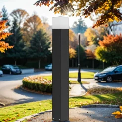 Metall Lampen|Wegeleuchten*SU-MA Gartenlampe Schwarz eckig 83cm E27 IP44