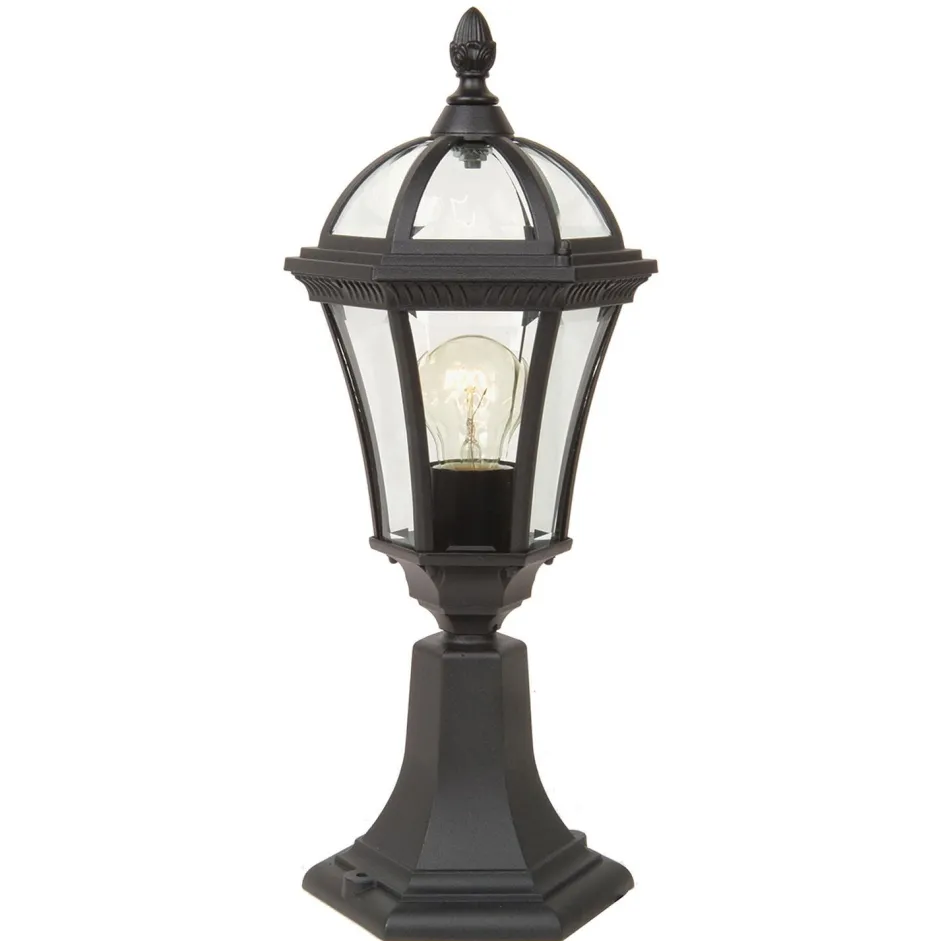 Rustikale Lampen|Vintage Lampen*Elstead Gartenleuchte Schwarz Rustikal H:47,5cm Außenbereich