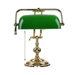 Giovanni Battista Gebogene Jugendstil Bankerlampe Vergoldet 24 Karat< Bürolampen|Lampen Aus Aller Welt