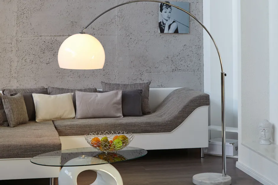 Retro Lampen|Designerlampen*Invicta Interior Gebogene Standlampe Retro 175cm