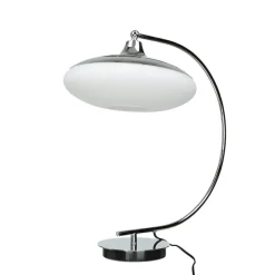 Glaslampen|Designerlampen*Invicta Interior Gebogene Tischleuchte Bauhaus rund 45cm