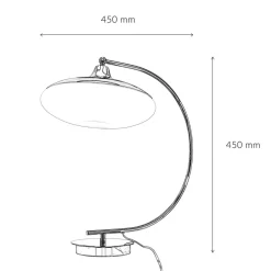 Glaslampen|Designerlampen*Invicta Interior Gebogene Tischleuchte Bauhaus rund 45cm