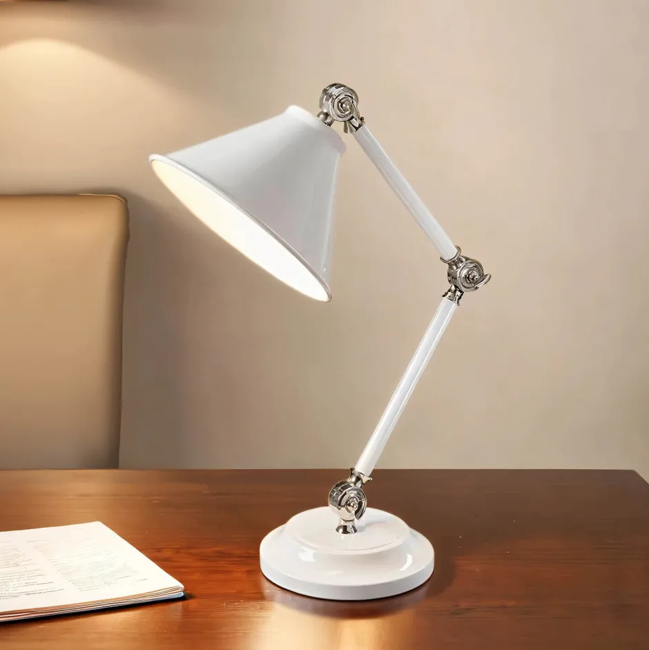 Bürolampen|Industrie Lampen*Elstead Gelenk Schreibtischlampe Industrie Design Weiß