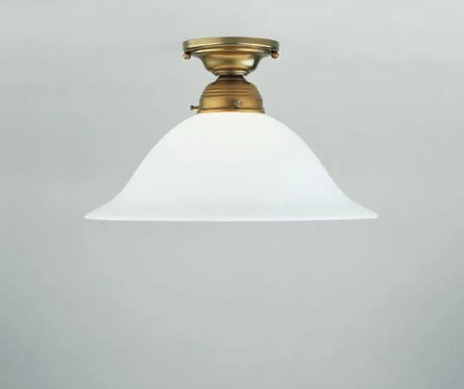 Berliner Messingleuchten Gemütliche Deckenlampe Berliner Messing Glas Ø30 cm E27< Flurlampen|Bürolampen