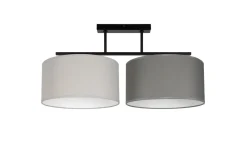 Bürolampen|Wohnzimmerlampen*Belis Gemütliche Deckenlampe Stoff Grau Graphit E27 L:70 cm