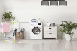 Bürolampen|Wohnzimmerlampen*Belis Gemütliche Deckenlampe Stoff Graphit Weiß E27 3-flammig