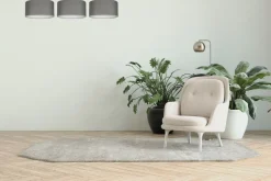 Bürolampen|Wohnzimmerlampen*Belis Gemütliche Deckenlampe Stoff Graphit Weiß E27 3-flammig