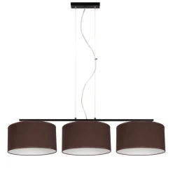 Wohnzimmerlampen|Stofflampen*Belis Gemütliche Hängelampe Stoff Schwarz Braun E27 L:100 cm