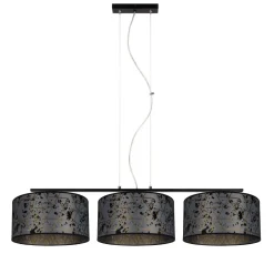 Bürolampen|Wohnzimmerlampen*Belis Gemütliche Hängelampe Stoff Graphit Muster E27 L:100 cm