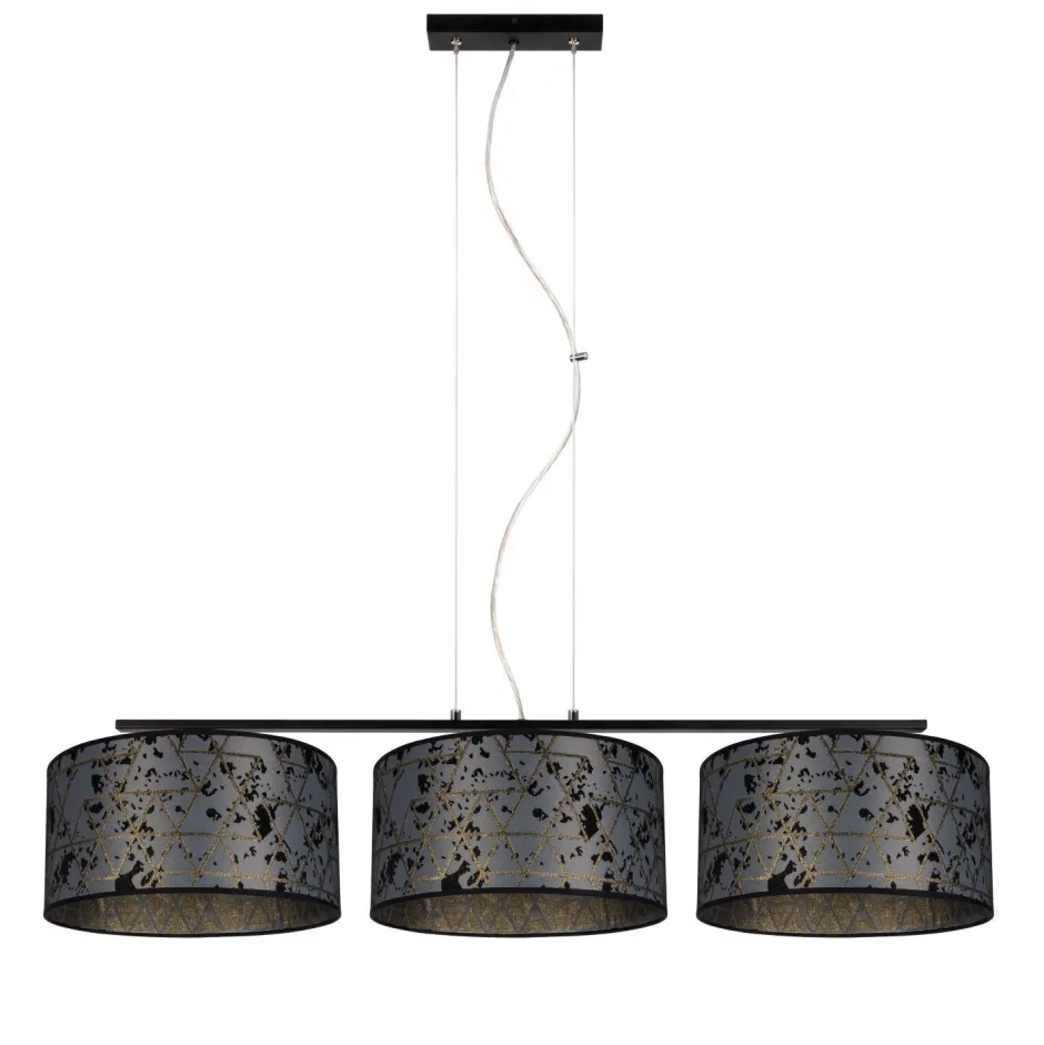 Bürolampen|Wohnzimmerlampen*Belis Gemütliche Hängelampe Stoff Graphit Muster E27 L:100 cm