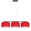 Bürolampen|Wohnzimmerlampen*Belis Gemütliche Hängelampe Stoff Schwarz Rot E27 L:100 cm