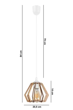 Hängelampen|Bürolampen*Belis Gemütliche Hängelampe Weiß Natur Holz E27 B:20,5 cm