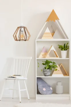 Hängelampen|Bürolampen*Belis Gemütliche Hängelampe Weiß Natur Holz E27 B:20,5 cm