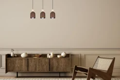 Belis Gemütliche Hängeleuchte Rostbraun Metall Holz E27 66 cm< Hängelampen|Bürolampen