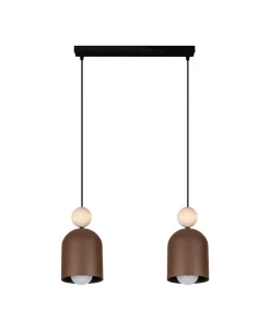 Hängelampen|Bürolampen*Belis Gemütliche Hängeleuchte Rostbraun Metall Holz E27 46 cm