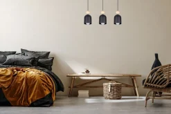 Belis Gemütliche Hängeleuchte Schwarz Metall Holz E27 66 cm< Hängelampen|Bürolampen