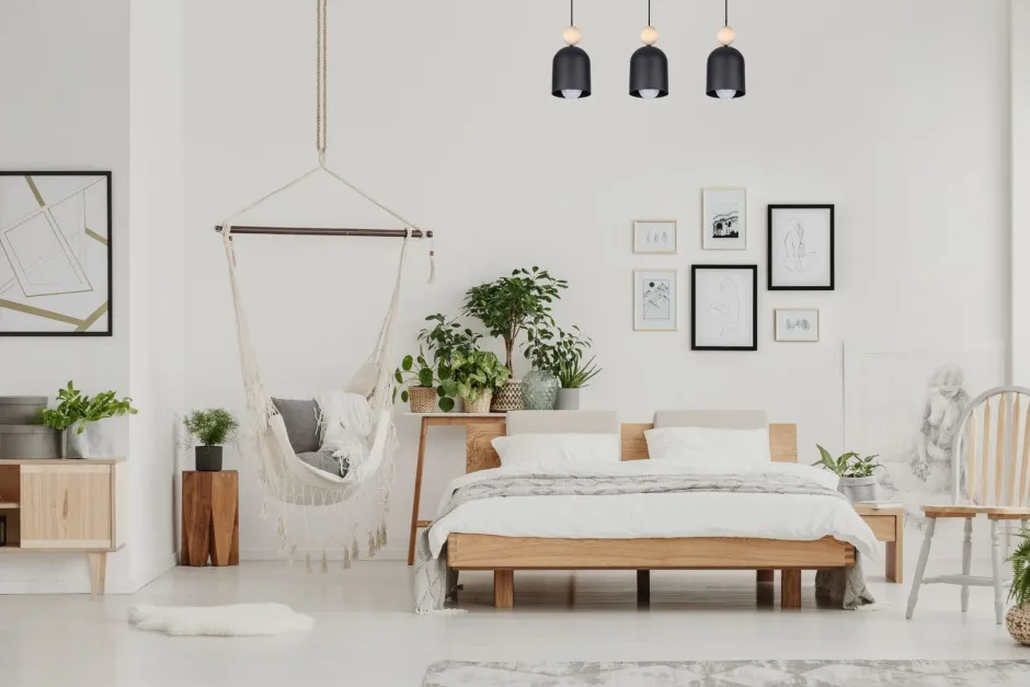 Belis Gemütliche Hängeleuchte Schwarz Metall Holz E27 66 cm< Hängelampen|Bürolampen