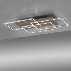 Paul Neuhaus Gemütliche LED Deckenlampe Holz L:82 cm 4320 lm dimmbar< Deckenleuchten|Flurlampen