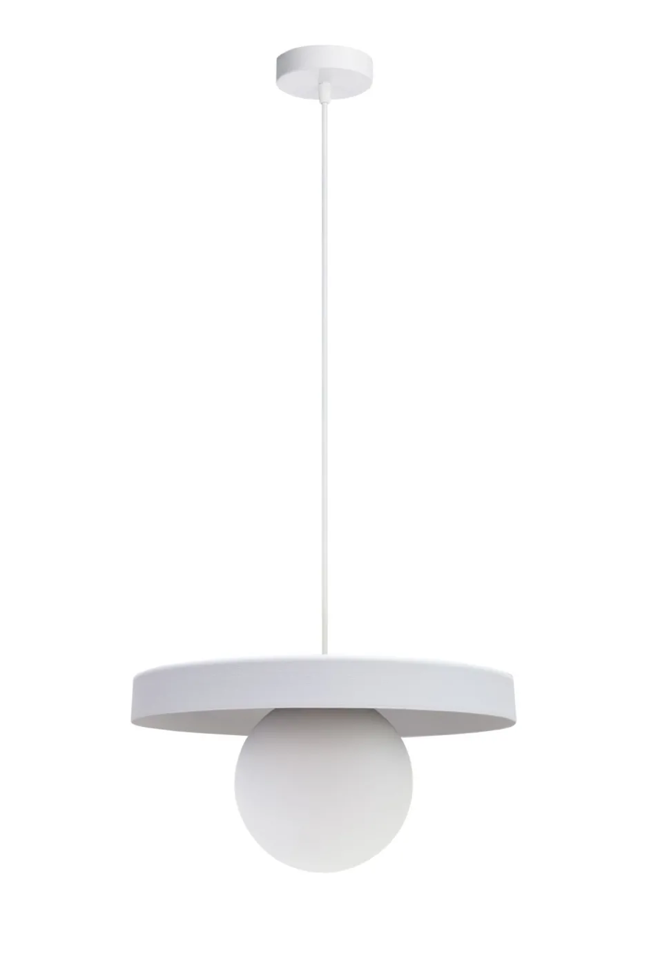 Belis Gemütliche Pendelleuchte Glas Metall Weiß E27 Ø30 cm< Hängelampen|Bürolampen